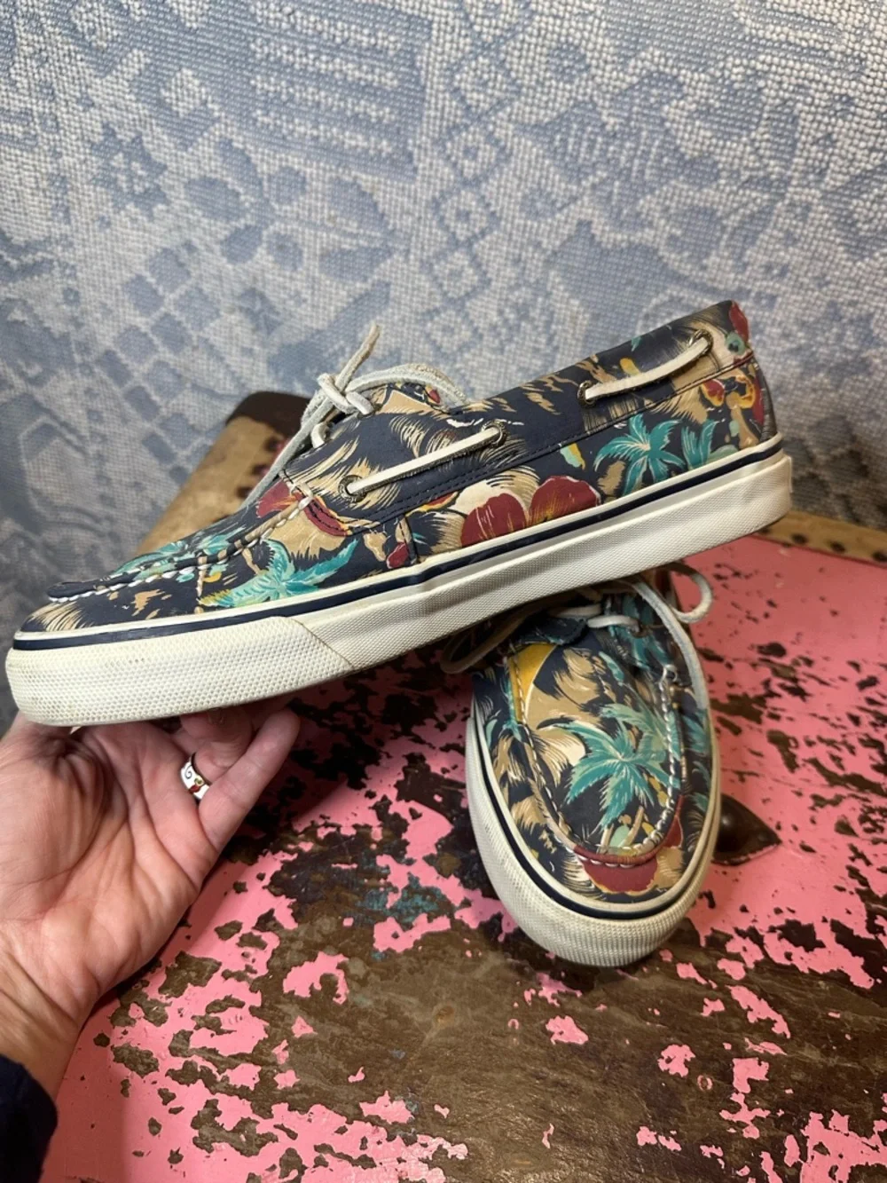 SPERRY TOP SIDER Men’s Tropical Print boat shoes sz 12 - Picture 3 of 7